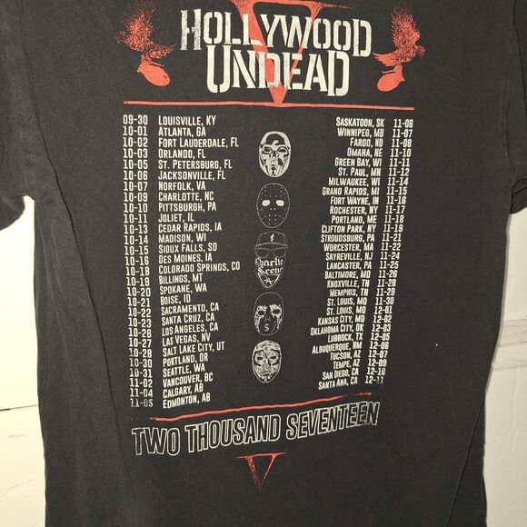 Hollywood Undead Band Tour Shirt Horror Gothic Vampire Creepy Rap Music Size S - Picture 5 of 8